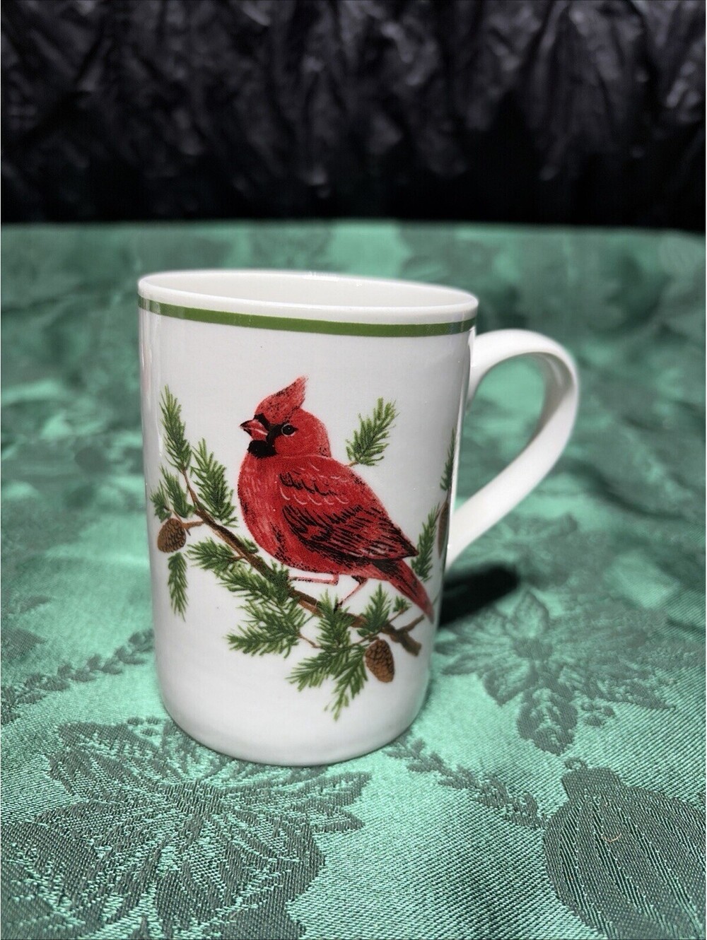 American Atelier "Christmas Woodland" Cardinal Mug 4 1/8 Inch